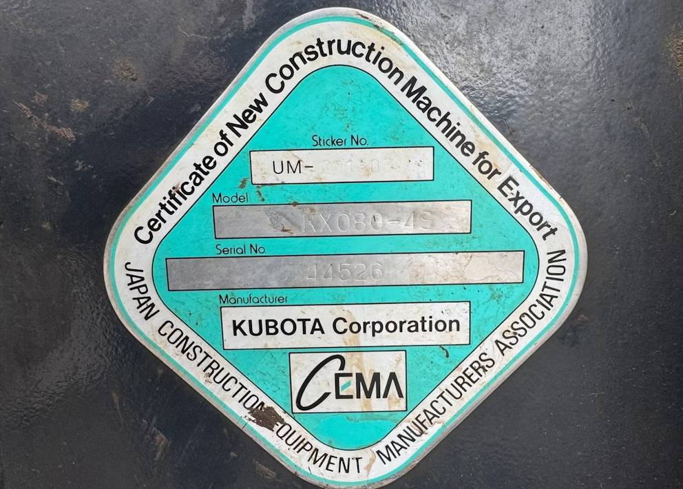 
								2018 Kubota KX080-4S full									
