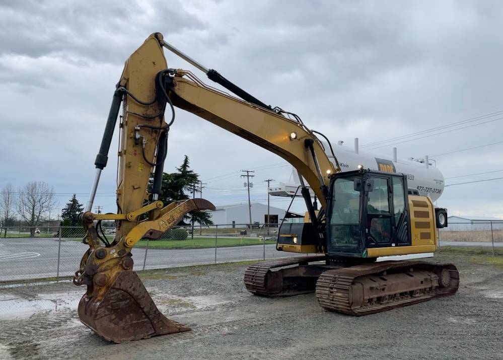 
								2014 Caterpillar 320ELRR Excavator Trackhoe Aux Hyd Thumb QC CAT Bucket full									