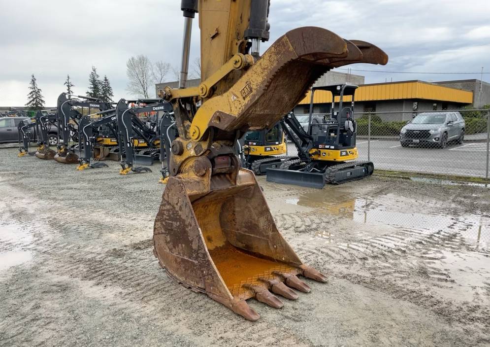 
								2014 Caterpillar 320ELRR Excavator Trackhoe Aux Hyd Thumb QC CAT Bucket full									