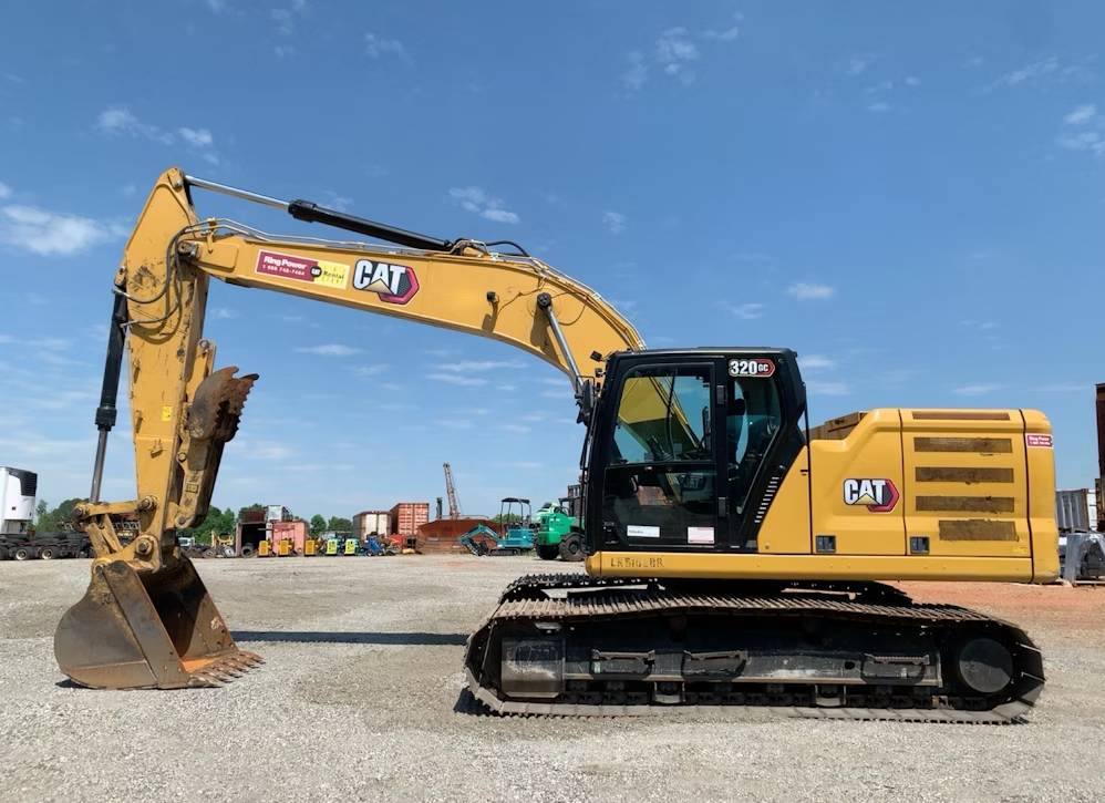 
								2021 Caterpillar 320GC Excavator Trackhoe Cab AC Thumb Aux CAT Bucket full									